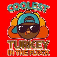 Thanksgiving Coolest Turkey In The Flock Santa Hat thumb 1