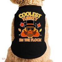 Thanksgiving Cute Coolest Turkey In The Flock Doggie Tank thumb 0