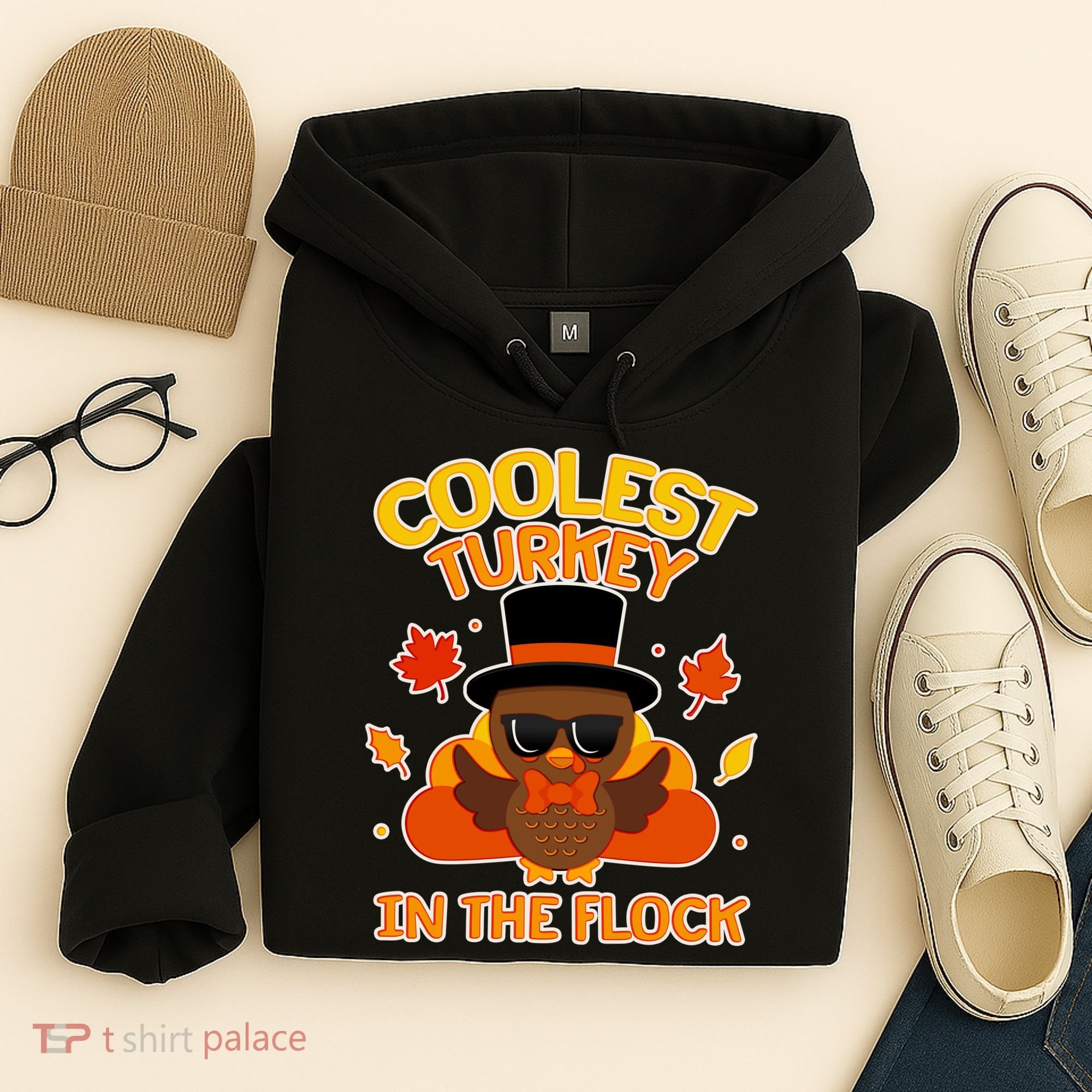 Thanksgiving Cute Coolest Turkey In The Flock Hoodie