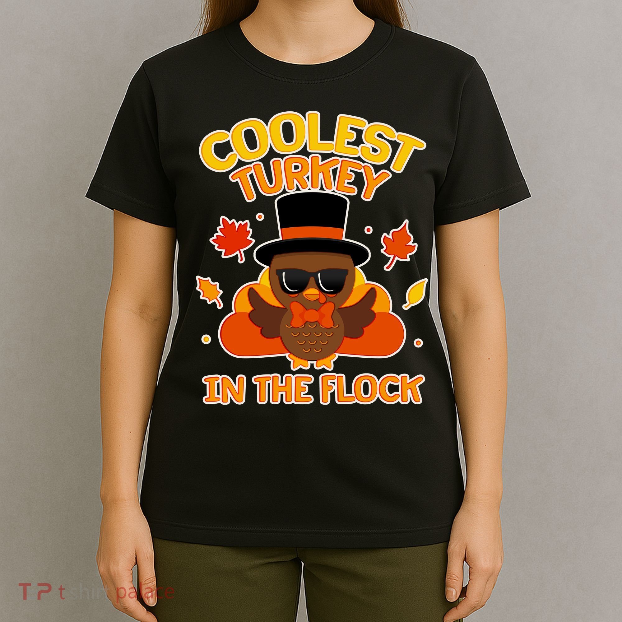 Thanksgiving Cute Coolest Turkey In The Flock T-Shirt