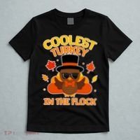 Thanksgiving Cute Coolest Turkey In The Flock T-Shirt thumb 5