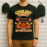 Thanksgiving Cute Coolest Turkey In The Flock T-Shirt thumb 6