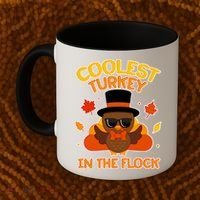 Thanksgiving Cute Coolest Turkey In The Flock Coffee Mug thumb 2