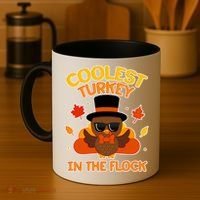 Thanksgiving Cute Coolest Turkey In The Flock Coffee Mug thumb 4