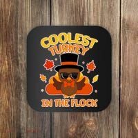 Thanksgiving Cute Coolest Turkey In The Flock Coaster thumb 0