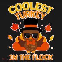 Thanksgiving Cute Coolest Turkey In The Flock Ornament thumb 1