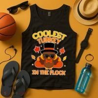 Thanksgiving Cute Coolest Turkey In The Flock Tank Top thumb 4