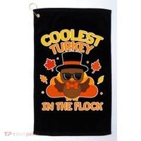 Thanksgiving Cute Coolest Turkey In The Flock Golf Towel thumb 0