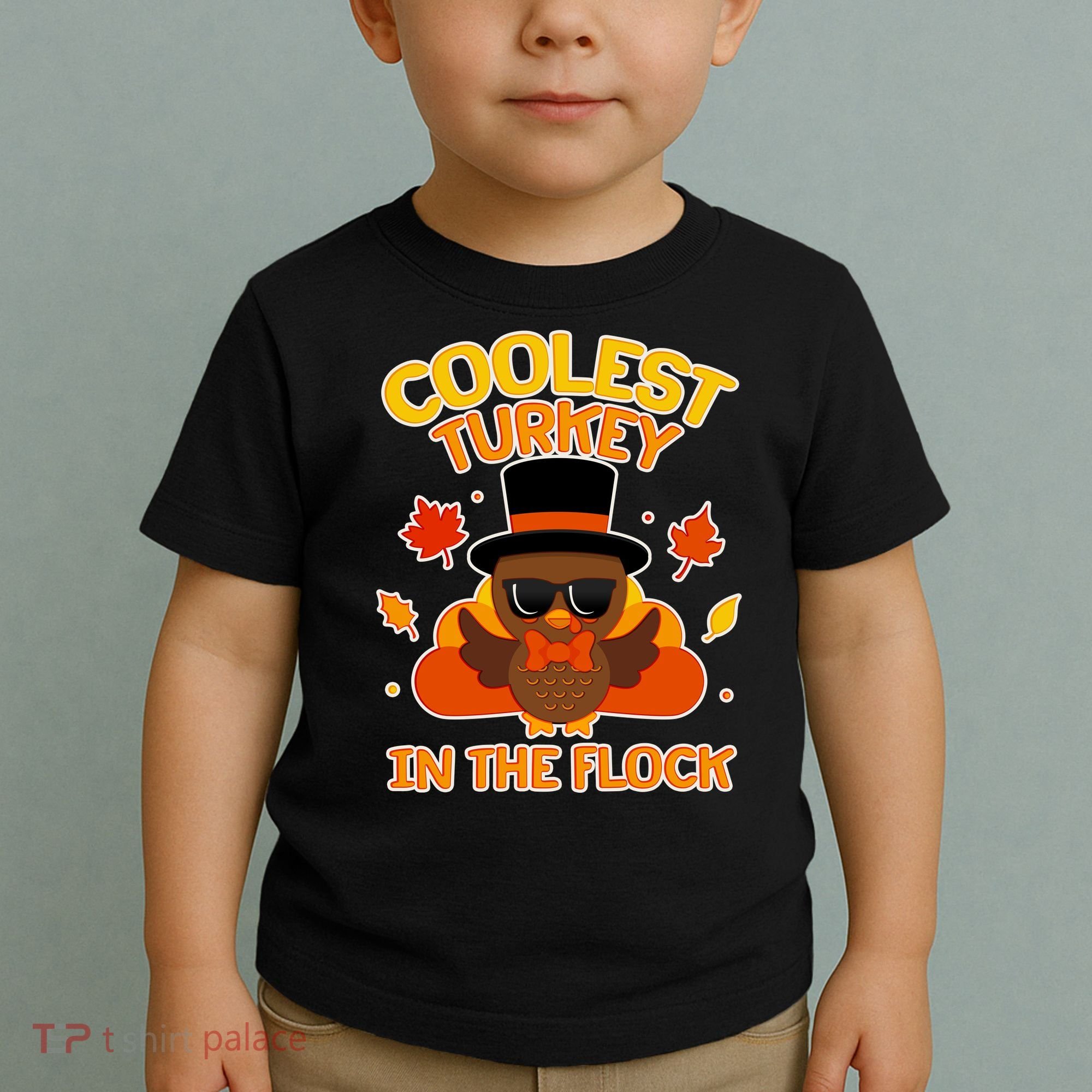 Thanksgiving Cute Coolest Turkey In The Flock Toddler T-Shirt