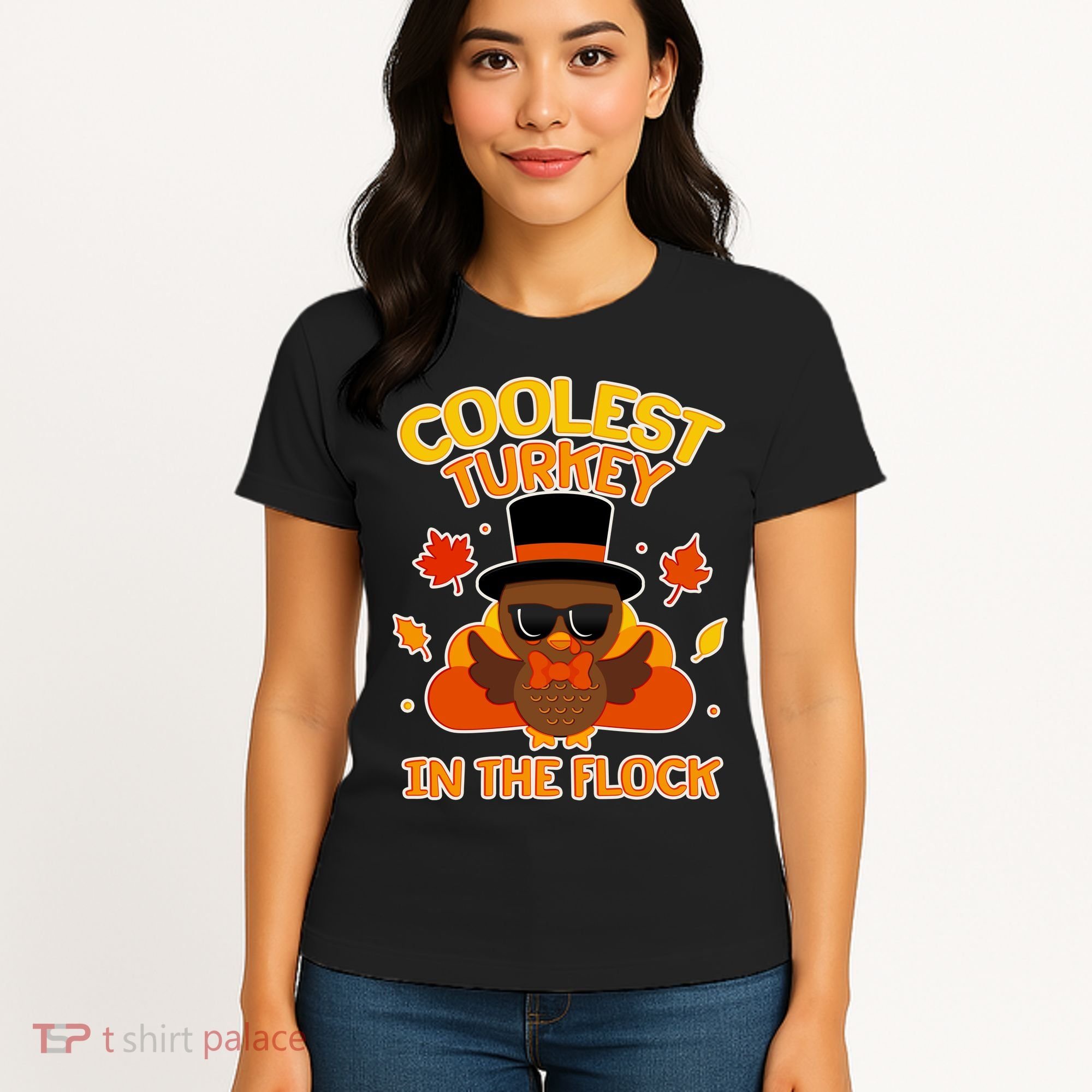 Thanksgiving Cute Coolest Turkey In The Flock Women's T-Shirt