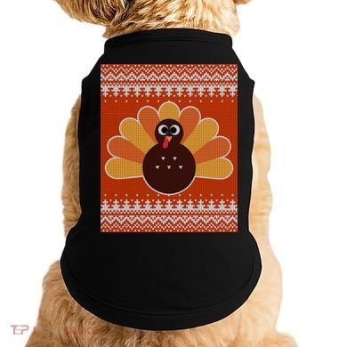 Thanksgiving Cute Turkey Ugly Sweater Doggie Tank