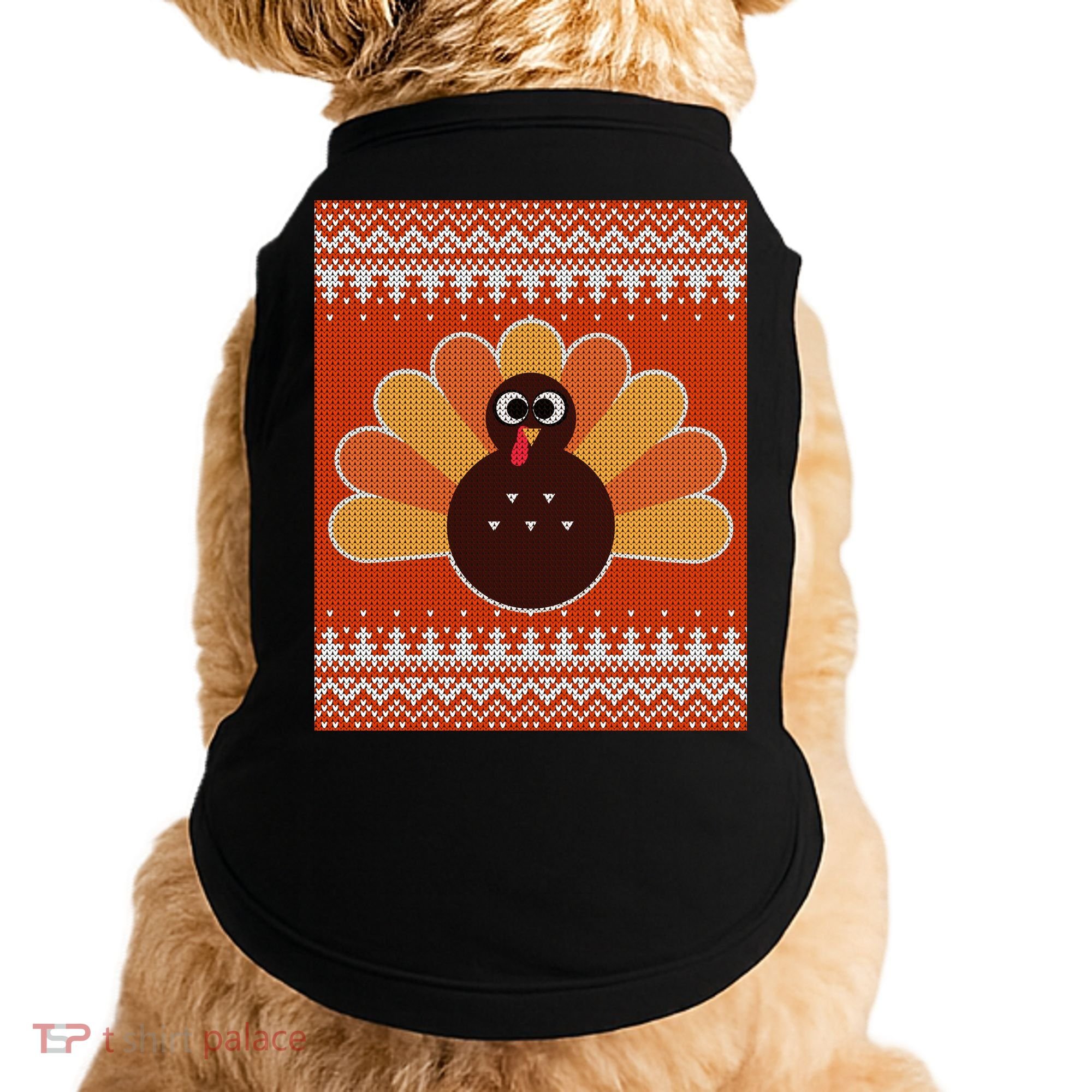 Thanksgiving Cute Turkey Ugly Sweater Doggie Tank