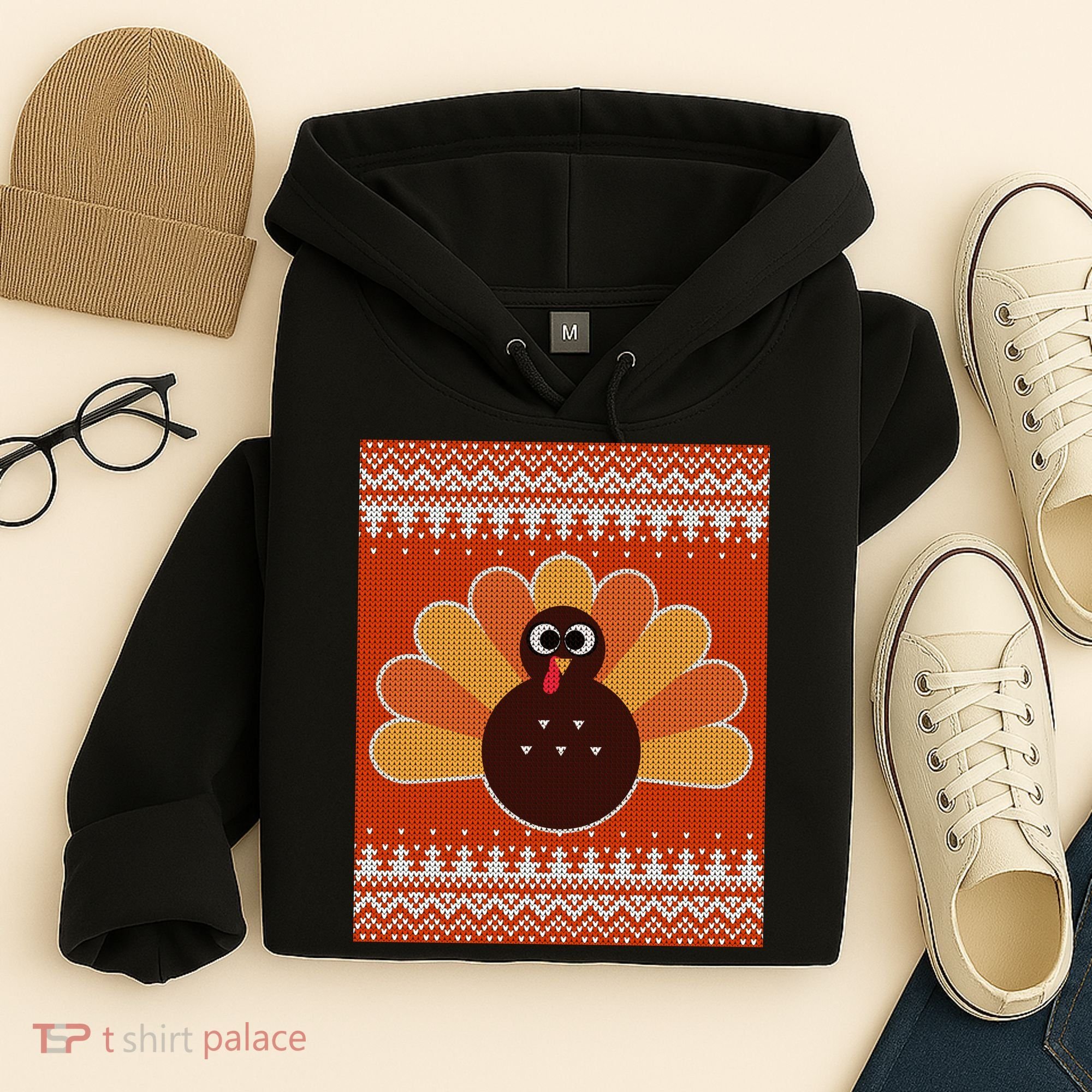 Thanksgiving Cute Turkey Ugly Sweater Hoodie