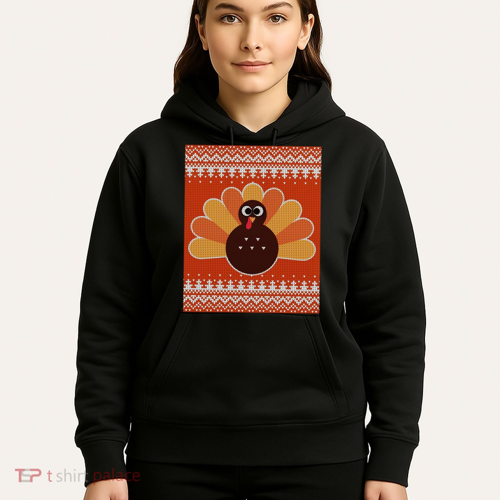 Thanksgiving Cute Turkey Ugly Sweater Hoodie