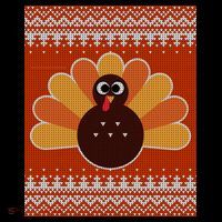 Thanksgiving Cute Turkey Ugly Sweater Long Sleeve Shirt thumb 2