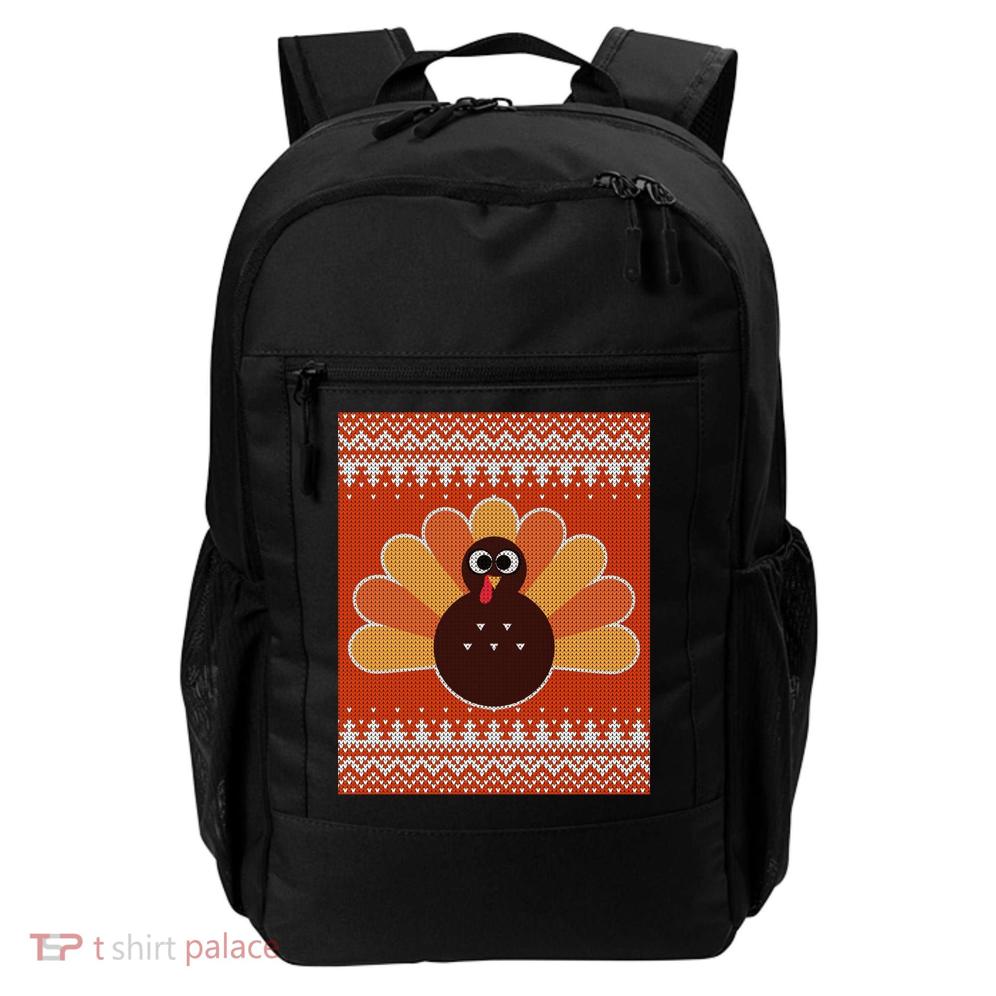 Thanksgiving Cute Turkey Ugly Sweater Backpack