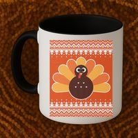 Thanksgiving Cute Turkey Ugly Sweater Coffee Mug thumb 2