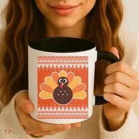 Thanksgiving Cute Turkey Ugly Sweater Coffee Mug thumb 3
