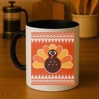 Thanksgiving Cute Turkey Ugly Sweater Coffee Mug thumb 4
