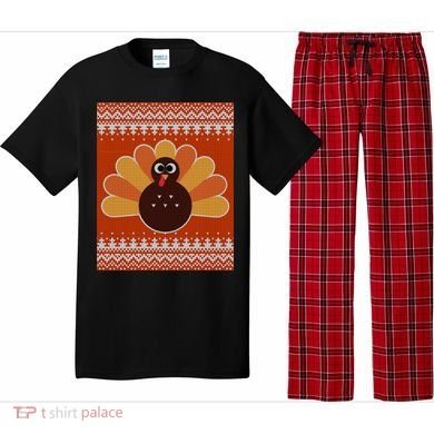 Thanksgiving Cute Turkey Ugly Sweater Pajama Set