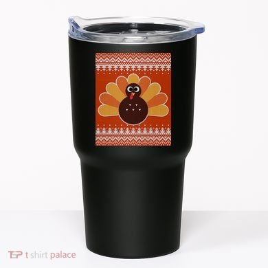 Thanksgiving Cute Turkey Ugly Sweater Tumbler