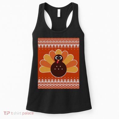 Thanksgiving Cute Turkey Ugly Sweater Women's Tank Top