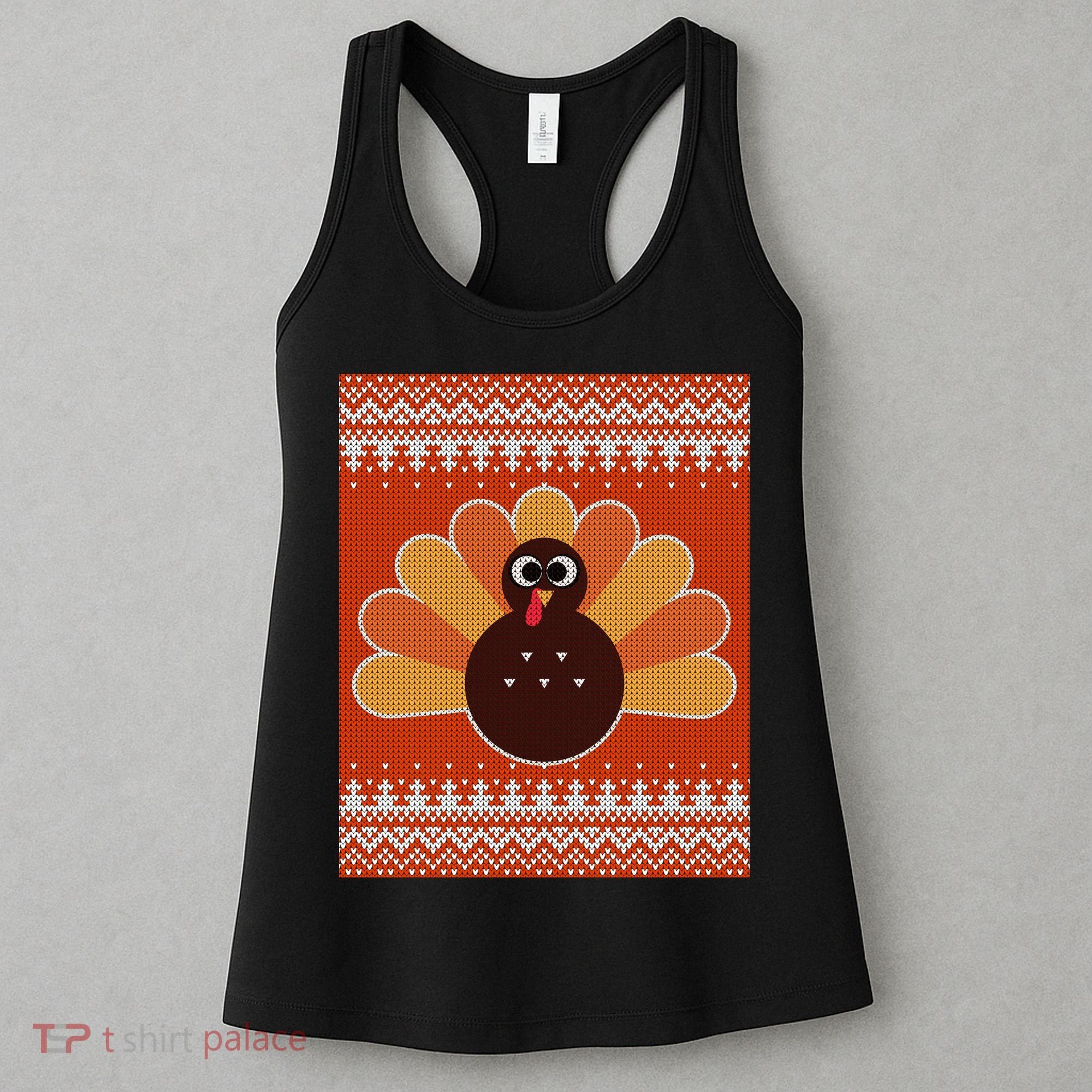Thanksgiving Cute Turkey Ugly Sweater Women's Tank Top