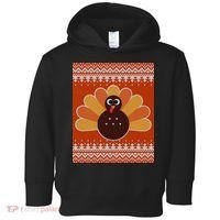 Thanksgiving Cute Turkey Ugly Sweater Toddler Hoodie thumb 0