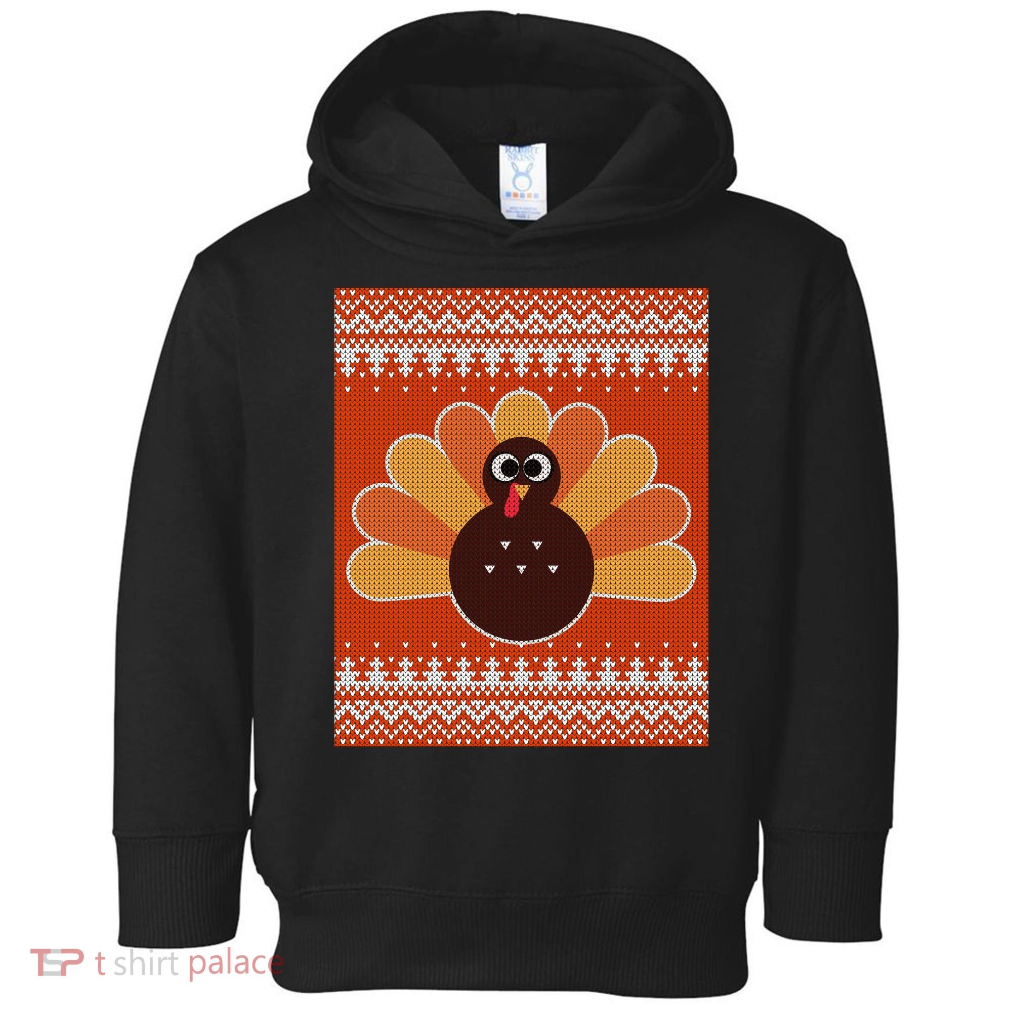 Thanksgiving Cute Turkey Ugly Sweater Toddler Hoodie