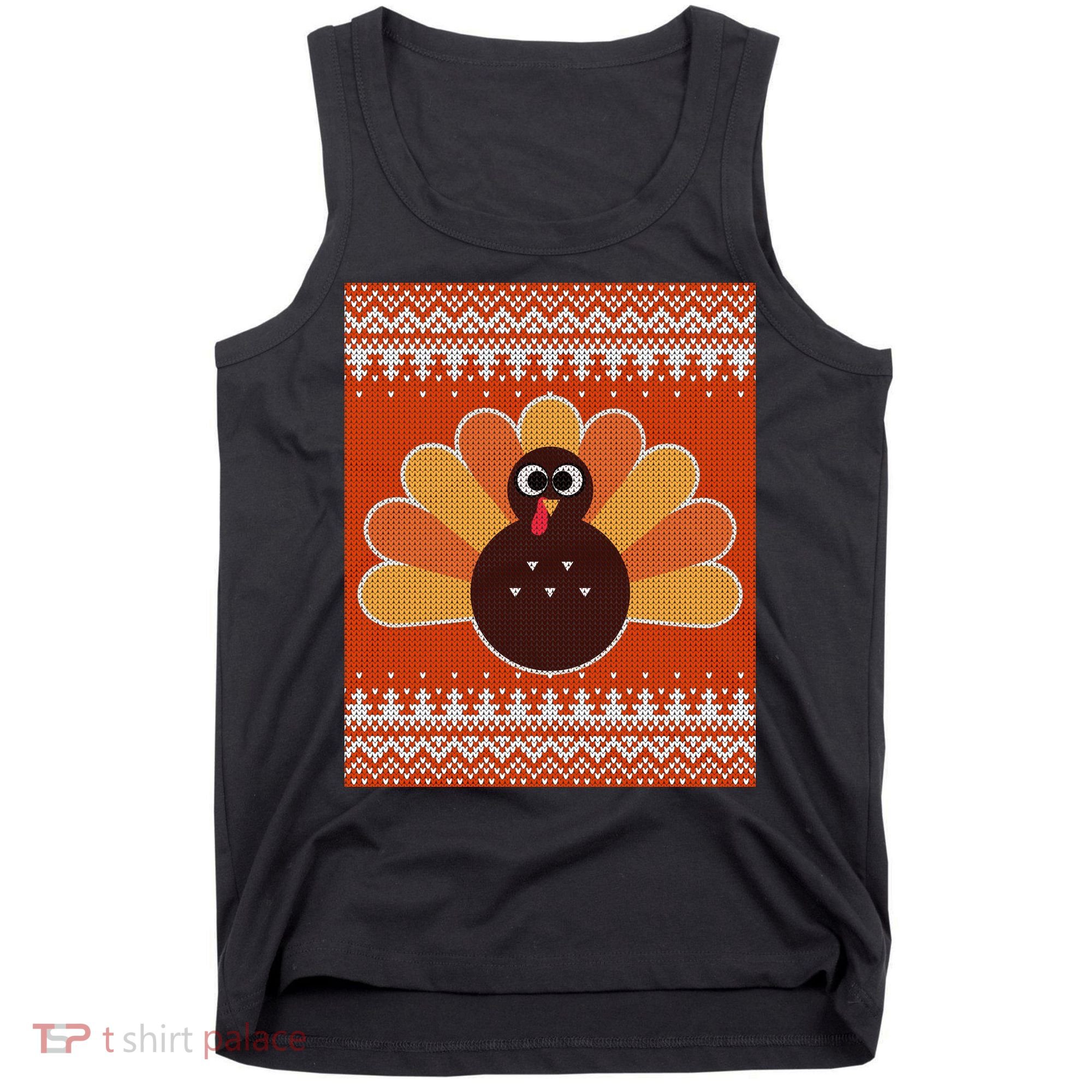 Thanksgiving Cute Turkey Ugly Sweater Tank Top