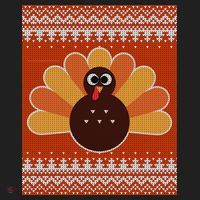 Thanksgiving Cute Turkey Ugly Sweater Golf Towel thumb 3