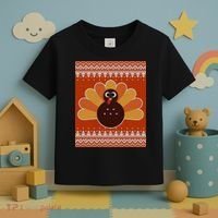 Thanksgiving Cute Turkey Ugly Sweater Toddler T-Shirt thumb 3