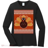 Thanksgiving Cute Turkey Ugly Sweater Women's Long Sleeve Shirt thumb 0