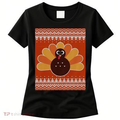 Thanksgiving Cute Turkey Ugly Sweater Women's T-Shirt