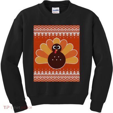 Thanksgiving Cute Turkey Ugly Sweater Kids Sweatshirt