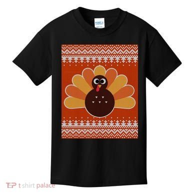 Thanksgiving Cute Turkey Ugly Sweater Kids T-Shirt
