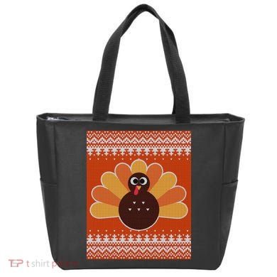 Thanksgiving Cute Turkey Ugly Sweater Tote Bag
