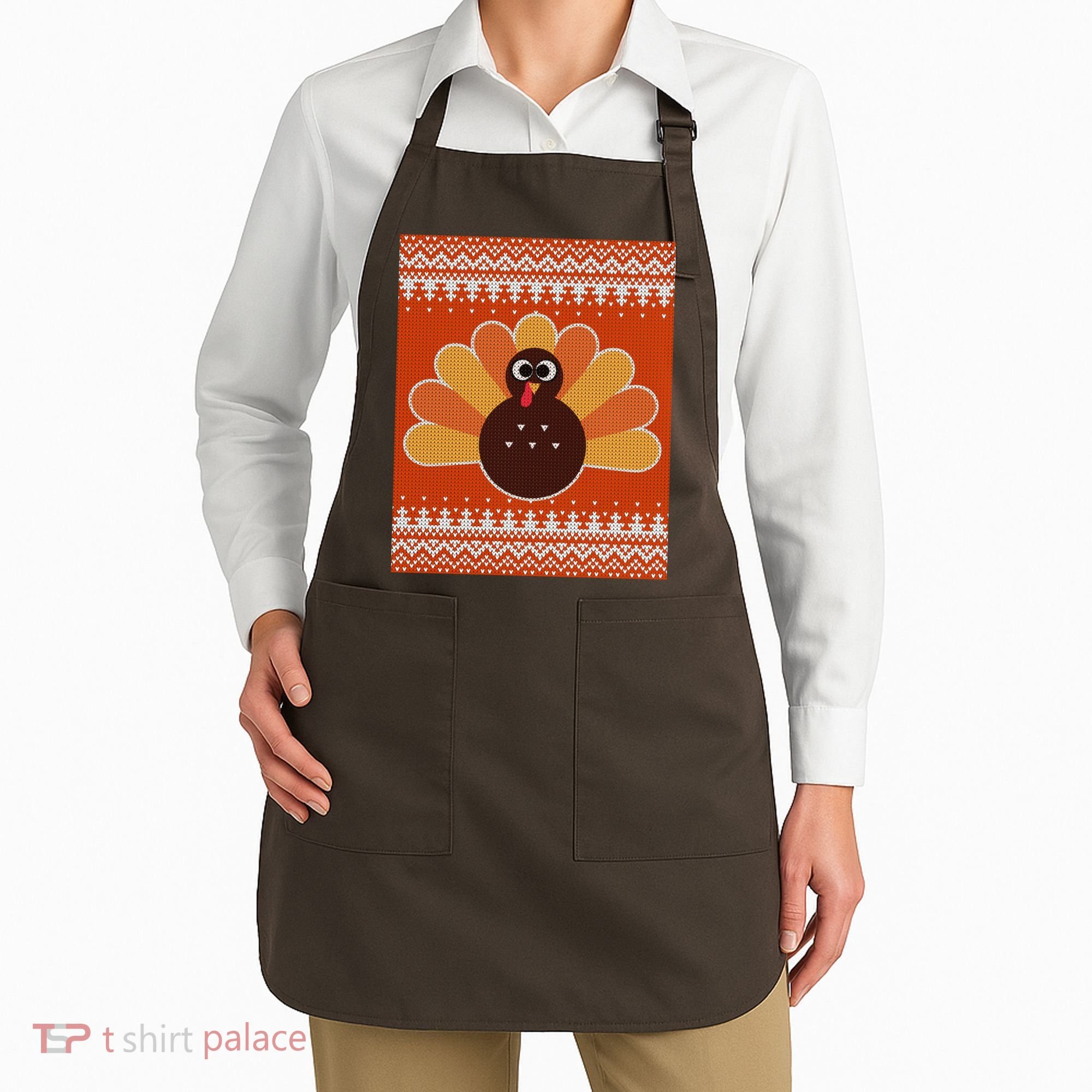 Thanksgiving Cute Turkey Ugly Sweater Apron