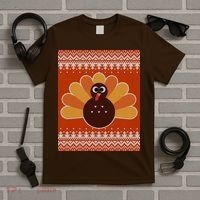 Thanksgiving Cute Turkey Ugly Sweater T-Shirt thumb 5