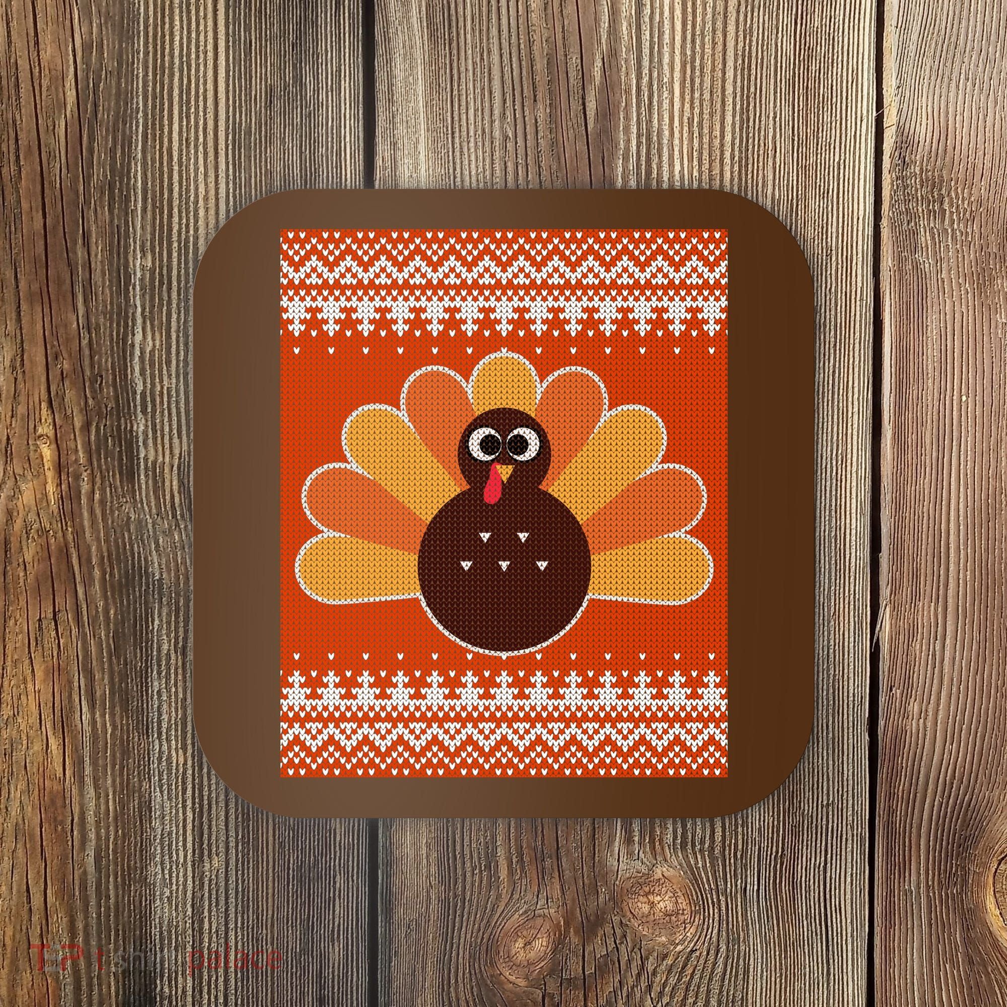 Thanksgiving Cute Turkey Ugly Sweater Coaster