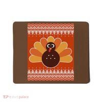 Thanksgiving Cute Turkey Ugly Sweater Mousepad thumb 0