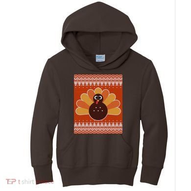 Thanksgiving Cute Turkey Ugly Sweater Kids Hoodie