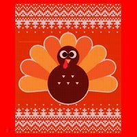 Thanksgiving Cute Turkey Ugly Sweater Santa Hat thumb 1