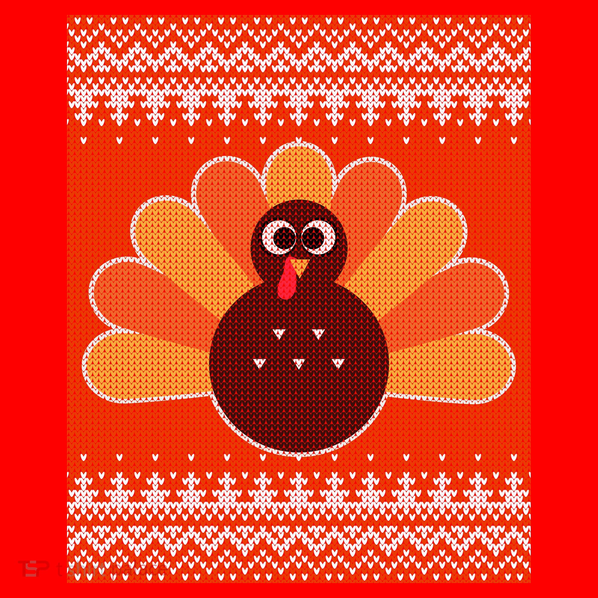 Thanksgiving Cute Turkey Ugly Sweater Santa Hat
