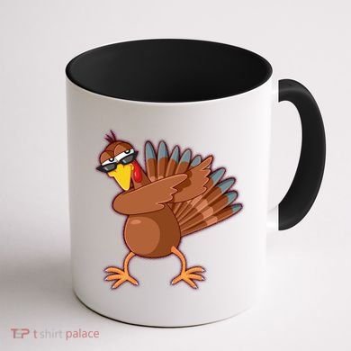 Thanksgiving Dabbing Turkey Coffee Mug back