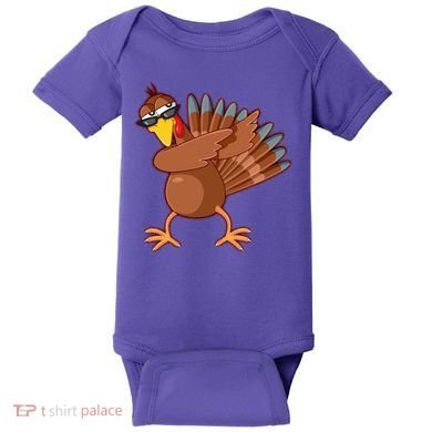 Thanksgiving Dabbing Turkey Baby Bodysuit