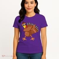 Thanksgiving Dabbing Turkey Women's T-Shirt thumb 4
