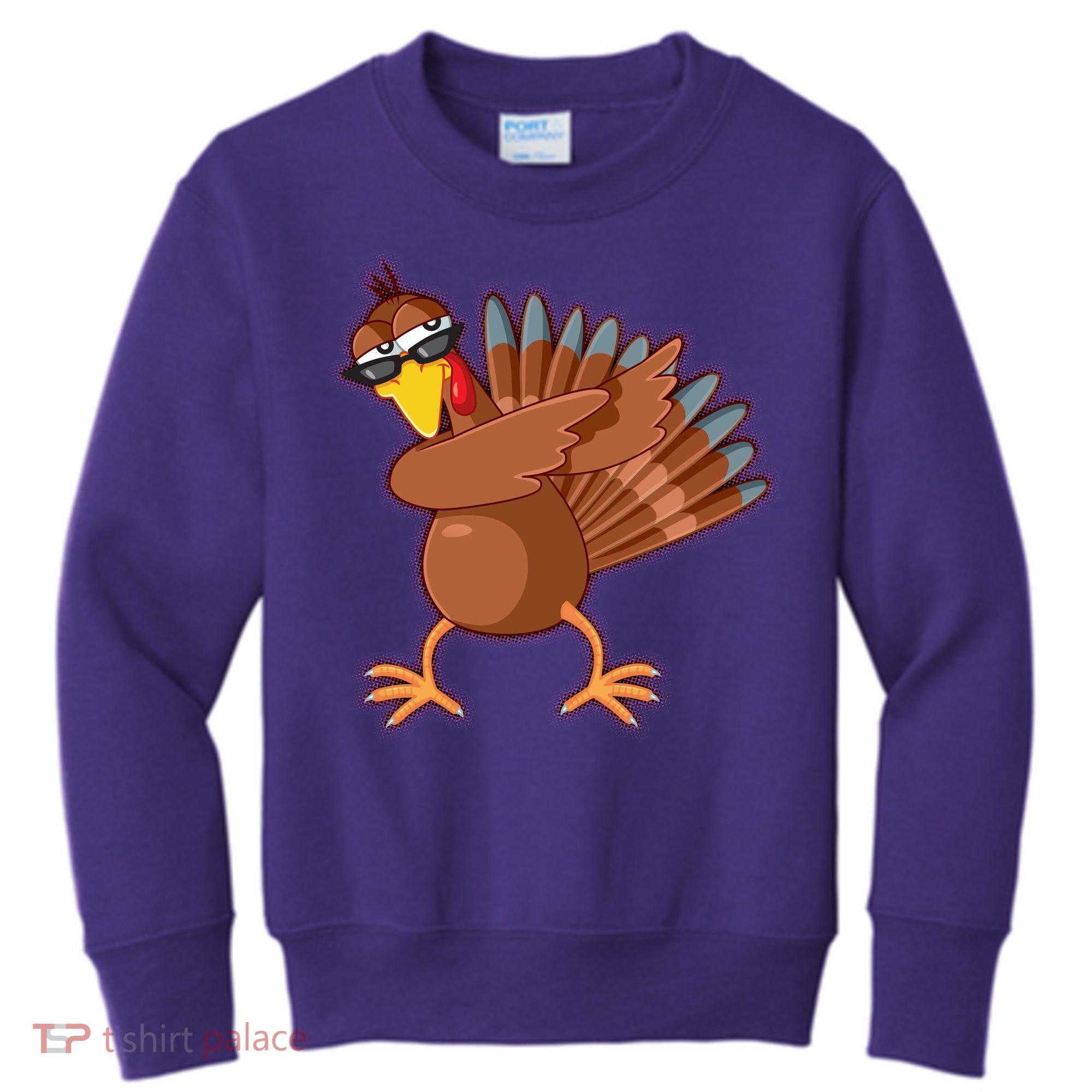Thanksgiving Dabbing Turkey Kids Sweatshirt
