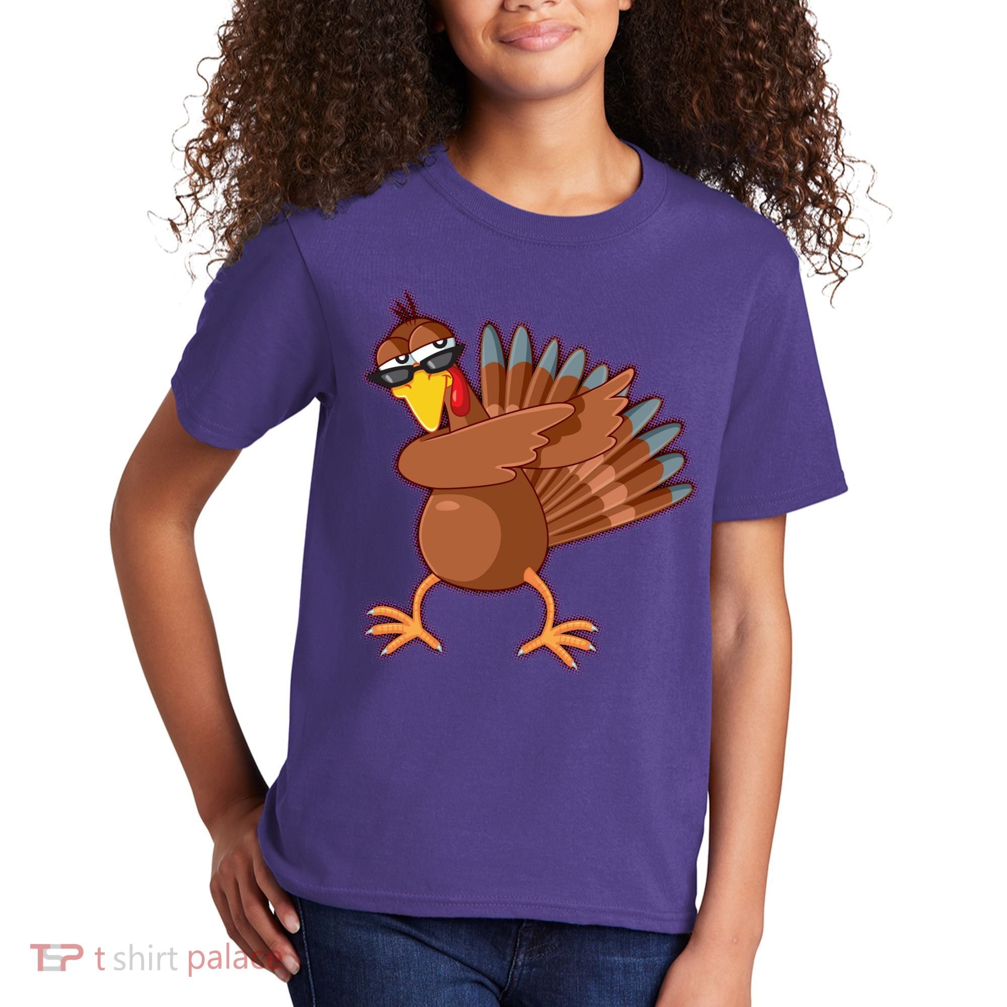 Thanksgiving Dabbing Turkey Kids T-Shirt