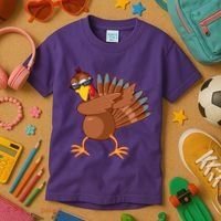 Thanksgiving Dabbing Turkey Kids T-Shirt thumb 3